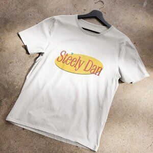 Steely Dan Seinfeld 90s Dad Humor Graphic T-Shirt Music Comedy Fan Collector Tee
